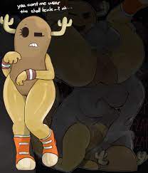 anon anthro anus armwear ass ass up balls big balls big butt black  background bodily fluids bracelet brown body bubble butt cartoon network  clothing dialogue dominant dominant male duo english text eyelashes  faceless character faceless male ... - Rule 34