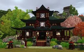 Http Customcontentcaboodle Com House Of The Red Dragons By Kasandro Japanese Style House Sims House Modern Minecraft Houses