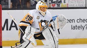 Fleury, of the golden knights blocks a shot by. Penguins Could Act If Marc Andre Fleury Wants Trade