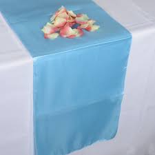 12 X 108 Light Blue Satin Table Runners Fuzzy Fabric Fuzzyfabric