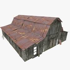 Big Old Barn 3d Model Game Ready Max Obj Old Barn Old Barns Wooden Barn