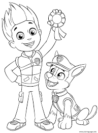 Here's a list of paw patrol coloring pages galore with our roundup of tons fo pictures to color across the web, featuring your favorite characters ryder, chase, marshall, skye, everest, rubble, rocky, zuma, and tracker. Paw Patrol Ryder And Chase Coloring Pages Printable