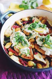 Goat Cheese Chicken And Skillet Gnocchi Recipe Chicken And Cheese Recipes Gnocchi Dishes Healthy Chicken Dinner