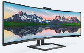 Expansive 4k Monitors The Philips Brilliance 49 Superwide Curved Lcd Display Was At Ces 2019 Trendhunter Com Monitor Philips Landscape Mode
