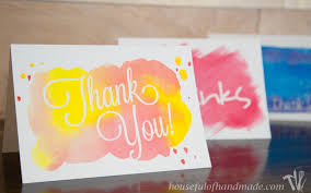 Learn how to make easy low budget watercolor cards! Watercolor Thank You Cards Houseful Of Handmade