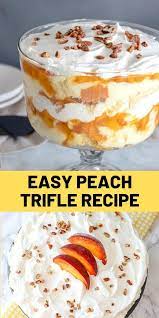 Easy Peach Trifle Recipe Trifle Recipe Healthy Trifle Recipes Trifle Desserts Easy