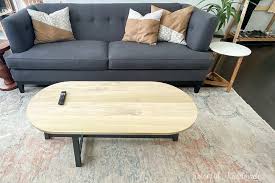 This could be a perfect remodel solution for a coffee table with pedestal legs. Simple Asymmetrical Coffee Table Build Plans Houseful Of Handmade
