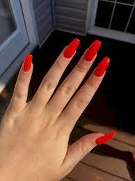 Make flowers, put some rhinestones or use sparkles. 38 Chic Winter Red Acrylic Nail Designs To Copy Now Long Red Nails Red Gel Nails Coffin Nails Designs