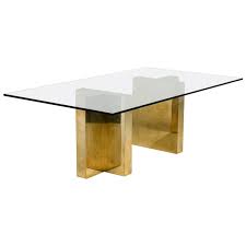 Merge formal and contemporary elements with a table featuring rich walnut and cherry surrounding framing and chocolate leather seats. Pair Of Brass Wrapped Milo Baughman Pedestal Table Bases 1970s 1stdibs Com Pedestal Table Base Dining Table Furniture Dining Table