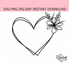 Floral Heart Wreath Svg Png Jpg Dxf Heart Wreath Svg Etsy In 2020 Monogram Frame Wreath Drawing Monogram