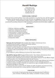 endoscopy nurse resume template  best