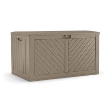 A sturdy outdoor storage box keeps items safe outside in any weather and is a great way to hide anything including patio cushions, garden tools and toys. Deck Boxes At Lowes Com