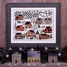Putty khaki davos using dmc floss. Prairie Schooler Cross Stitch The Prairie Schooler Christmas Village Cross Stitch