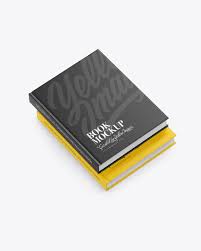 2 Hardcover Book W Matte Cover Mockup In Stationery Mockups On Yellow Images Object Mockups