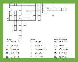 Order Of Operations Crossword Puzzle Iii Crossword Puzzle Order Of Operations Crossword Puzzles