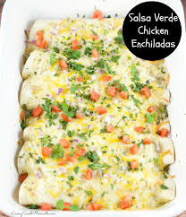 Easy Salsa Verde Chicken Enchiladas Living Sweet Moments Salsa Verde Chicken Enchiladas Salsa Verde Chicken Food For A Crowd