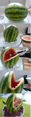 Shark Melon Fruid Salad Snacks Fur Party Rezepte Party Melonen Hai