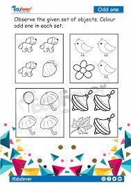 Lkg Worksheet Color The Odd One Lkg Worksheets Ways Of Learning Worksheets