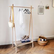 Portant A Vetements En Chene Naturel Fsc Mood Decoclico Dressing Fait Maison Etagere Rangement Chene