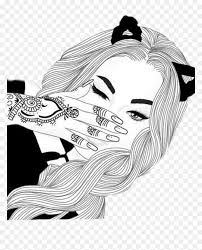 Mitch & kyle lucas on instagram: Freetoedit Ftesticker Girl Tumblr Drawing Sketch Cat Black And White Girl Drawings Hd Png Download Vhv