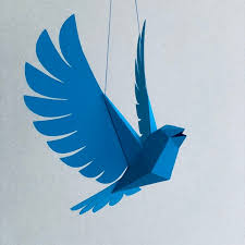 Bluebird Twitter Make Your Own Low Poly Bird On Fly Geometric Bird Paper Sculpture Papercraft Bird 3d Sparrow In 2020 Geometric Bird Blue Bird Low Poly