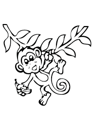 Monkey coloring pages for kids. Coloring Pages Funny Monkey Coloring Page