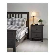 hemnes bed frame gray dark gray stained luroy queen ikea in 2021 hemnes bed ikea hemnes bed bed frame