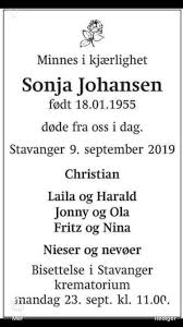 Minnebok for Sonja Johansen