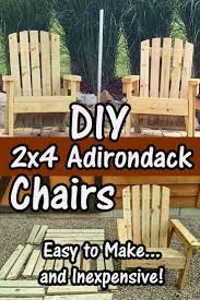 2 4 Diy Adirondack Chairs Perfect For The Patio Backyard Or Fire Pit Built With Simple And Inexpensive 2 X 4 S Diy Patio Backyard Patio Backyard