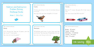 Addition and subtraction word problems 2. Addition And Subtraction Word Problem Challenge Cards