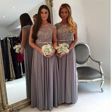 Floor Length Lace Appliques Gray Long Chiffon Alexia Bridesmaids Dresses 2020 A Line Plus Size Simple Cheap Summer Beach Maid Of Honor Gowns Baby Blue