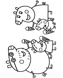 One of a kid's favorite foods is ice cream. Peppa Pig Family Coloring Page To Print