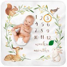 Baby Woodland Monthly Milestone Blanket Bubzi Co