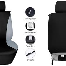 Elantrip Waterproof Front Car Seat Covers Set Universal Fit Bucket Seat Protector Airbag Compatible For C Car Seat Cover Sets Seat Protector Bucket Seat Covers