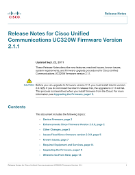 Release Notes For Cisco Unified Communications Uc320w Firmware Version 2 1 1 Release Notes