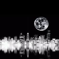 Black And White Cityscape City Lights City Painting Black And White City Light In The Dark