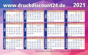 6 monate / ein halbjahr auf einer seite (1. Kalender 2021 Drucken Kalender Druck 2021 Druckdiscount24 De