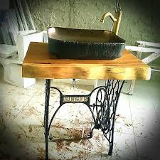 Vintage metal singer sewing machine treadle base marble top table 30 tall. Vintage Singer Sewing Vanity Table For Bathroom Furniture Tables Chairs On Carousell