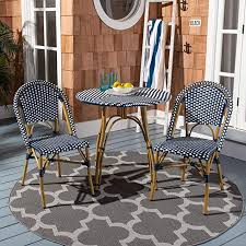 Amazon Com Safavieh Fox5210g Set2 Collection Salcha Grey White And Light Brown Indoor Outdoor Patio Furniture Deals Stacking Side Chair French Bistro Chairs
