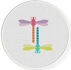 This is a digital cross stitch pattern that you can instantly download from etsy after purchase. Dragonflies Cross Stitch Pattern Daily Cross Stitch