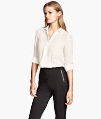 H M Women S Office Wear Fitted Blouse White Business Cute Fashion Fall Winter Professi Womens Winter Fashion Outfits Office Wear Women Women S Fashion Leggings
