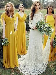 Einen signifikanten sinn für klassische grandezza. Brautjungfer Kleid Gelb 5550c8