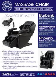 Massage Lounger Massage Chairs Los Angeles Recliner Reclining Shiatsu Panasonic Ep Ma73kx