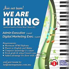 The cabinet of malaysia is the executive branch of the government of malaysia. One Stop Music Bhd Twitterissa Immediate Job Vacancy For Admin Exec Digital Marketing Exec At Solaris Mont Kiara Kl Email Cv To Hr Onestopmusic Com My Jobopportunity Hiringnow Kualalumpur Vacancy Https T Co 8oora9qcgo