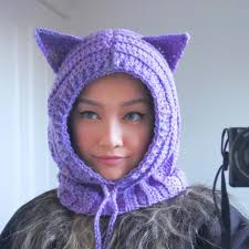 Purple Hood With Cat Ears