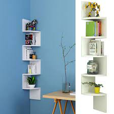 Great savings & free delivery / collection on many items. 5 Tier Wall Hanging Wooden Book Shelf Floating Wall Shelves Corner Shelf Storage Display Bookcase White Buy At The Price Of 31 49 In Aliexpress Com Imall Com