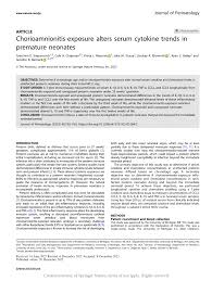 Chorioamnionitis-exposure alters serum cytokine trends in premature  neonates