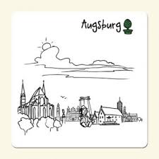 Untersetzer Skyline Augsburg Weiss Augsburg Skyline Standbilder
