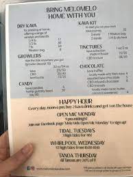 Kava Bar In Berkeley Menu Kava Bar Menu Bar