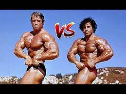 Arnold and franco posing on stage for the 1975 mr. Arnold Vs Franco Youtube